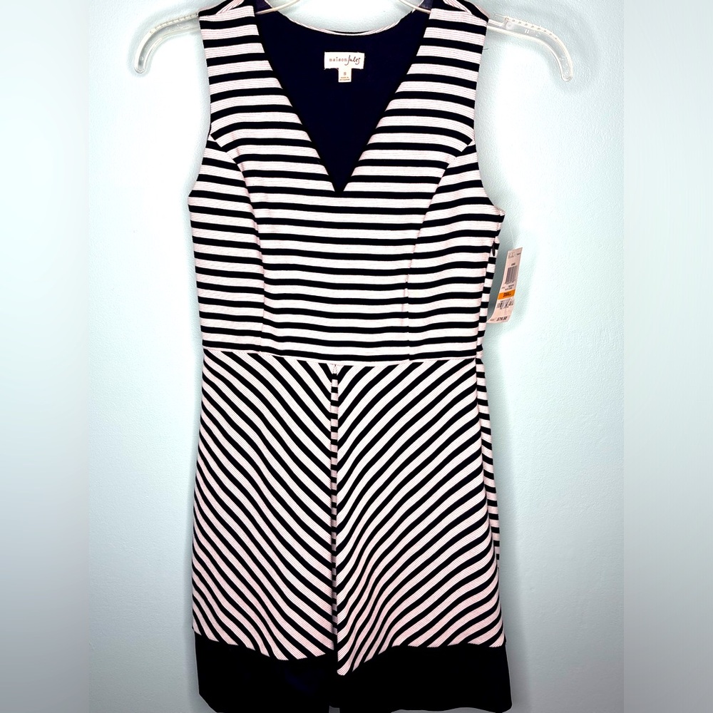 🖤🤍 Maison Jules Black & White Striped Dress – Size S – NWT 🤍🖤